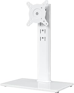 Suport monitor LCD Hemudu 13-32 inch, reglabil pe înălțime, cu braț pivotant și înclinabil, pentru birou, până la 35 kg, alb