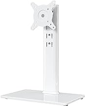 Hemudu Computer Monitor Stand for 13 to 32 Inch LCD Screen, Swivel Desk Monitor Stand, TV Table White Adjustable Height, Max Vesa 100 x 100 mm, Max Weight 35 kg