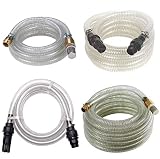 chm Saugschlauch in 2 Varianten 7m od. 15m mit PVC oder Messing Garnitur inkl. Rückschlagventil u. Filter. Ansauggarnitur Ansaugschlauch Pumpe. (15, Messing Garnitur)