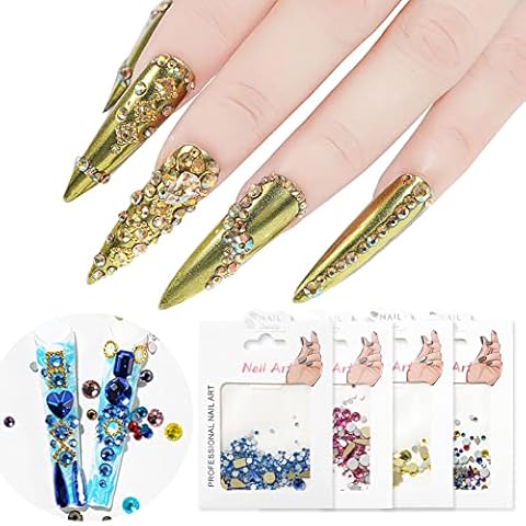 NICENEEDED Multi Shaped Nail Art Rhinestones Cover
