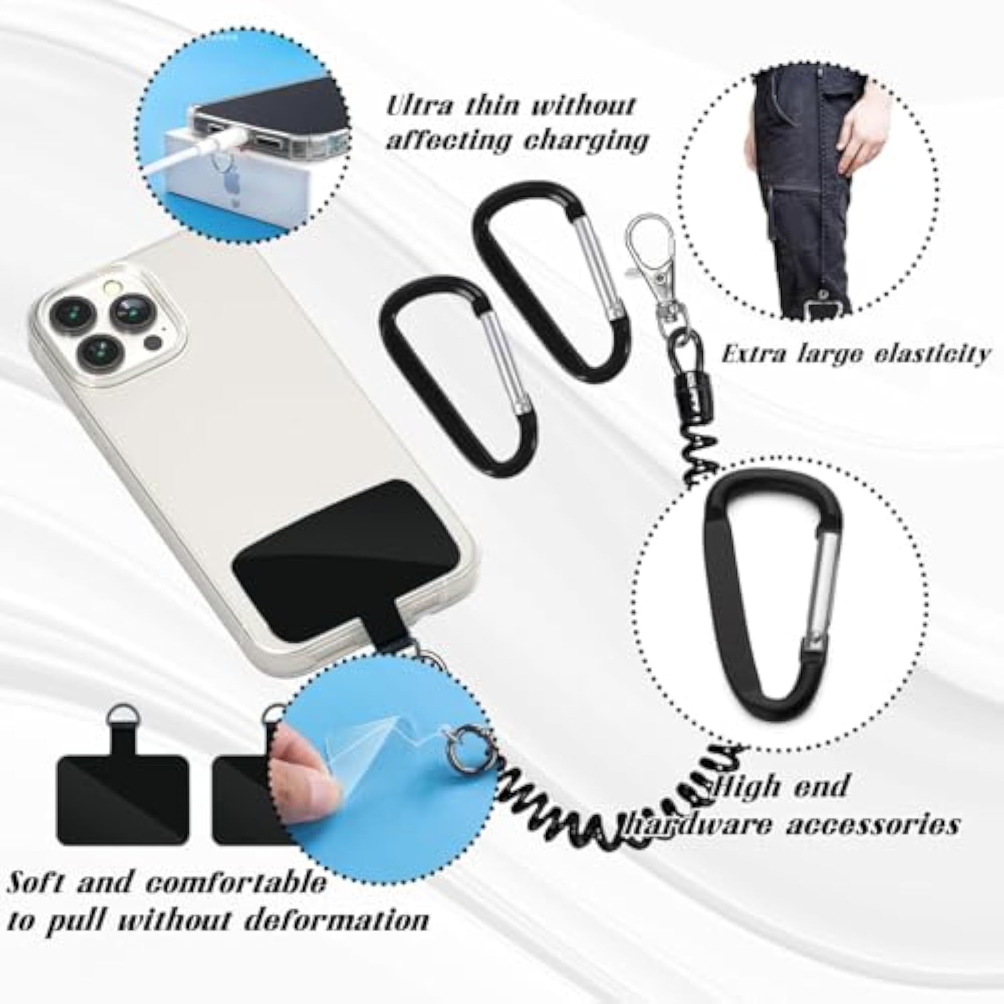 6PCS Phone Lanyard with Phone Chain Adjustable Lanyard