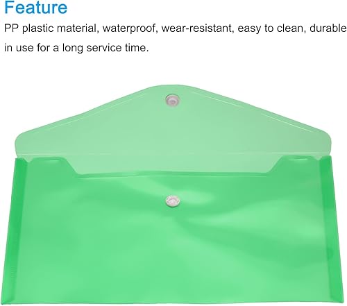 Miniatura 4 de MECCANIXITY Carpetas de archivos, tamaño A4, sobres transparentes, organizador de documentos con botón a presión para papelería de oficina en casa,