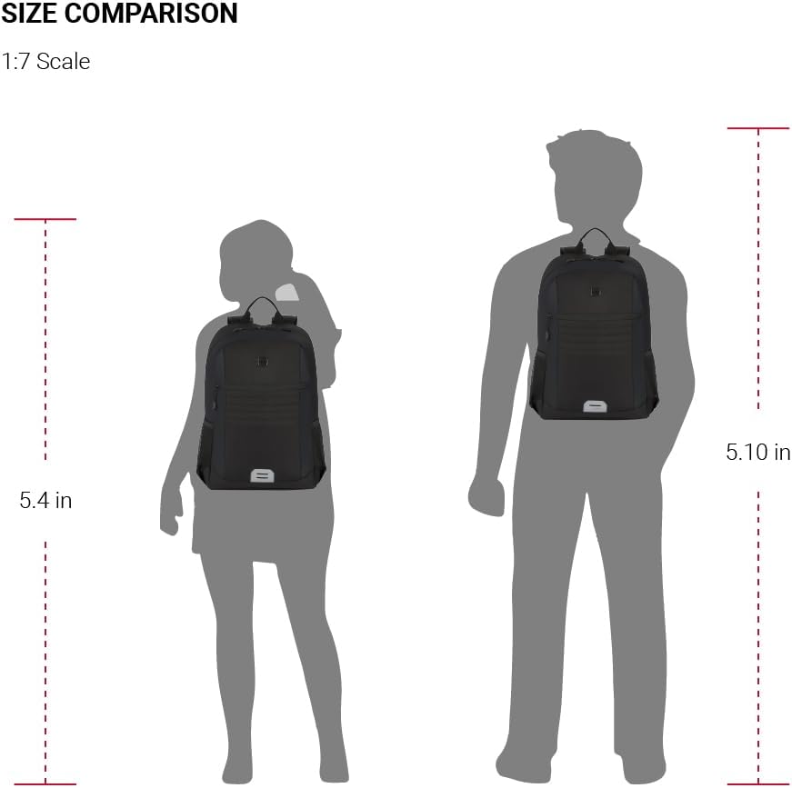 SwissGear Intro Laptop Backpack, Black, 17.5"x12"x6" - Image 5