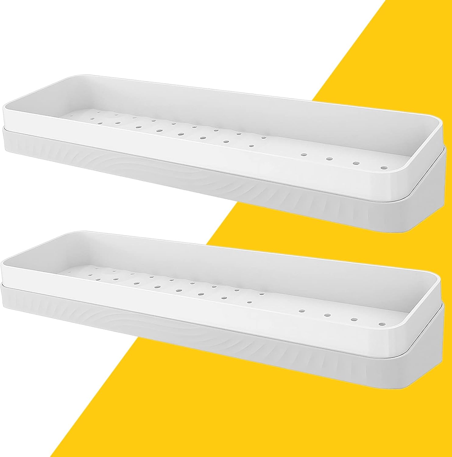 Shower Caddy, 2pack Shower Organizer, Adhesive White