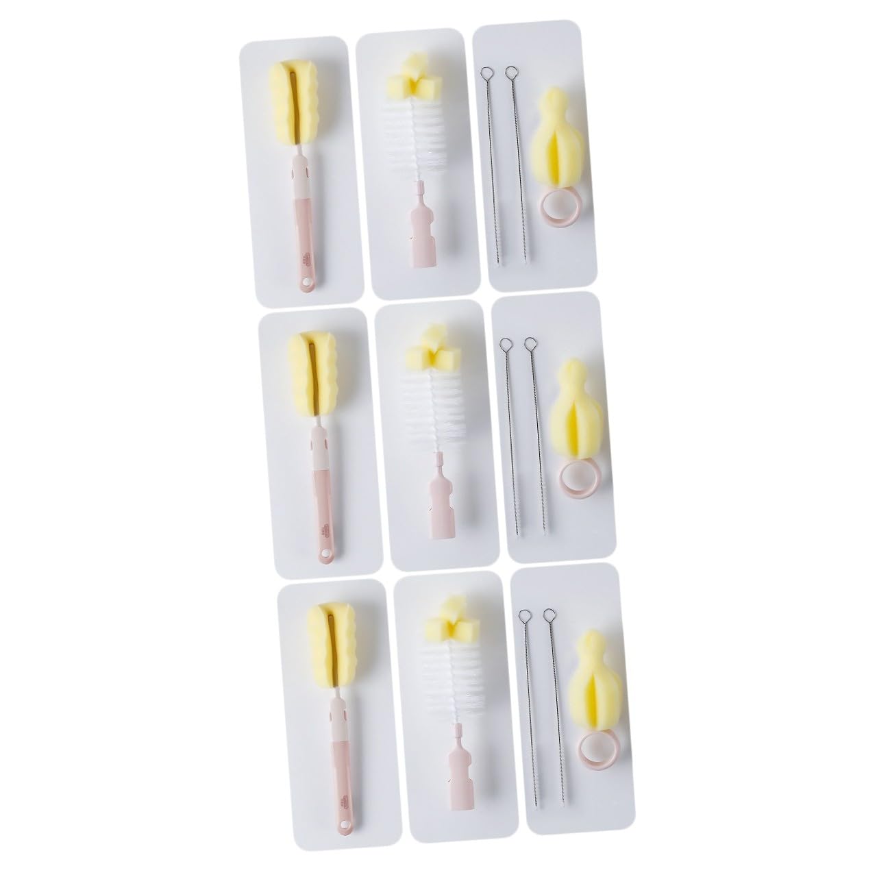 Beaupretty 3juegos Cepillo De Limpieza para Biberones Rotación Kit De Cepillo y Esponja para Limpiar Botellas y Chupetes