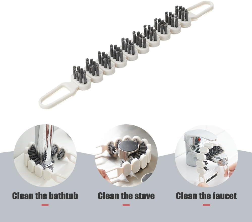 TCCO 3 Pcs Crevice Cleaning Brush, Bathroom Gap Cleaning Brush, Clean The Dead Corners of Bathroom Kitchen Tiles, Multifunctional Window Slots, Multi-Purpose Door Window Track Deep Cleaning Brush 3