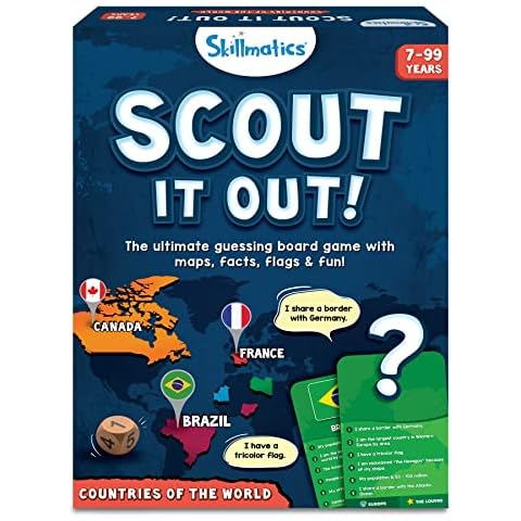 Skillmatics Board Game - Scout It Out Countries of the World, Fun Guessing & Trivia Game for Families, Ages 7 and Up Cover