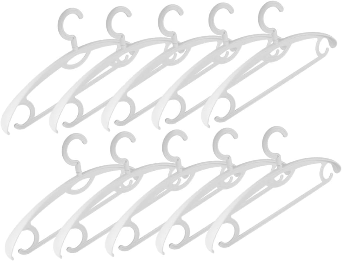 10pcs Thick Wide Traceless Hangers Solid Plastic Non- Clothes Rack for Coats and Pants Rotatable Design Material for Wardrobe Organization