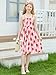 9T 10T Girl Dresses Red Strawberry Dress for Girls Casual Long Sleeve Cardigan School Outfits Size 9-10