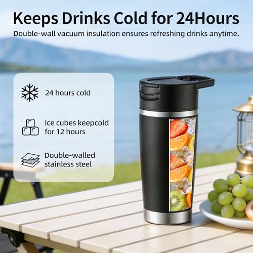 Portable Personal Blender, 120W Rechargeable Cordless Blender with 20oz Vacuum Insulated Stainless Steel Cup, for Shakes and Smoothies, BPA Free (Black) — view 2