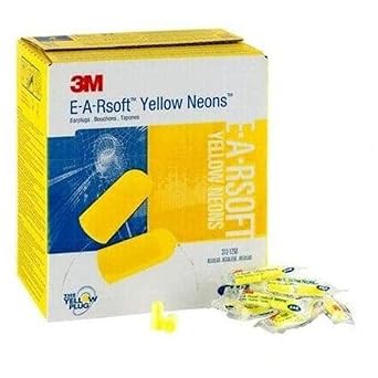 3M 80529120639 OCS1135 Ear Soft Yellow Neons Earplug, Pack of 200