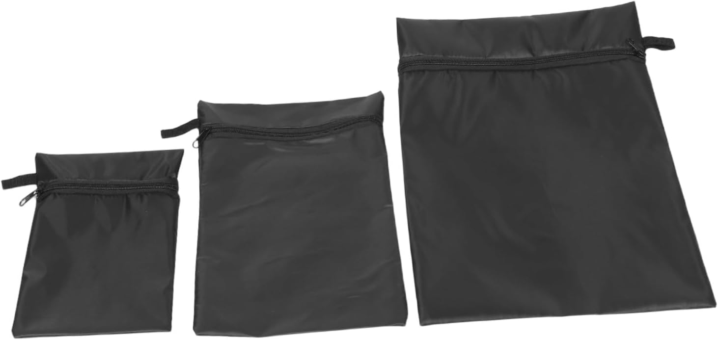 3pcs Waterproof Diaper Storage Bag Set – Black Nappy Organizer Pouch with Multi-size Wet Dry Bags for Travel and Diaper Changing