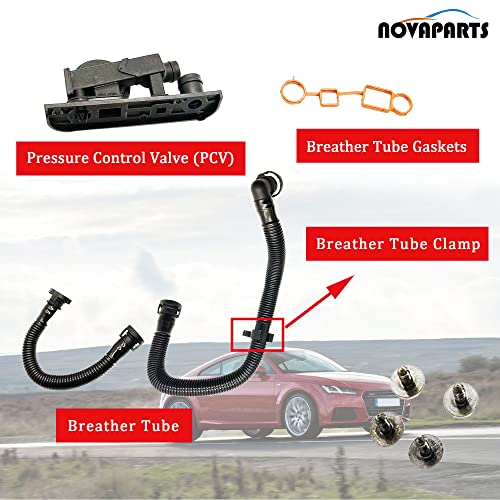 Novaparts 06F129101P Pcv Valve Crankcase Breather Hose W/Gaskets Kit For Audi A4 A3 Tt Volkswagen Vw Passat Eos Jetta Gti 2.0T #TOP3