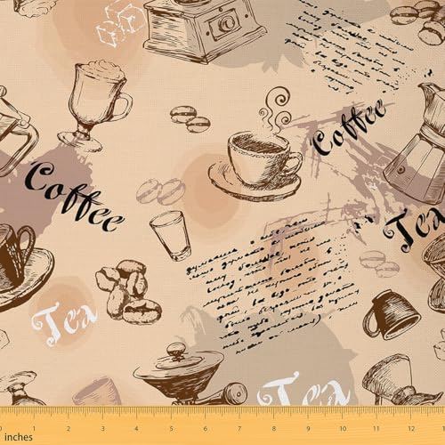 Feelyou Coffee Theme Fabric By The Yard