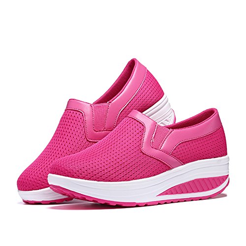 Image of L LOUBIT Women Wedge Shoes Breathable Mesh Sneakers Slip On Comfort Walking Shoes