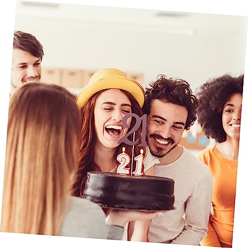 Abaodam 10 Peças 1 Conjunto Placa De Aniversário De 21 Anos Capacilos Para Cupcake Inserções De Bolo