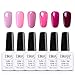 Produktbild Elite99 UV Nagellack, Gel Nagellack UV LED, Farben Set für Nageldesign Gel Polish, 6 Stück Maniküre set, Soak off Gel Nagellack für Nail Art - Set 014 Rosa