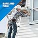 Wolec Telescoping Ladder, 8.5FT Aluminum Lightweight Portable Telescopic Ladder, Stabilizers & Wheels, Heavy Duty 330lbs Max Capacity,Extension Ladder for Roofs, RVs, Outdoor-Sliver