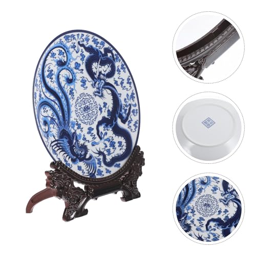 Platos de Cerámica Decorativos con Soporte para Mesa de Comedor 7