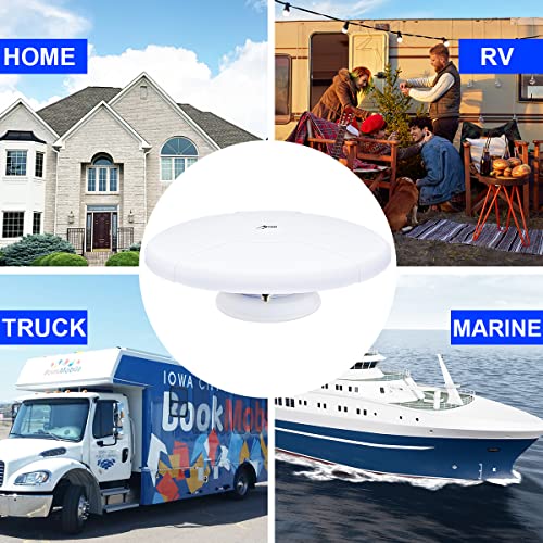 Rv Tv Antenna Amplified Digital Hd Tv Antenna With Long Range Reception, Magnetic Base For Easy Installation - For Camper, Rv Trailer Truck Caravan Boat #TOP6
