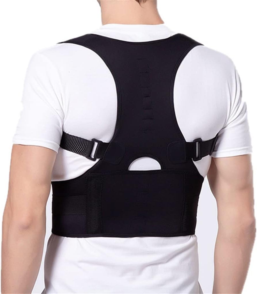Posture Corrector Adjustable Shoulder Back Support Belt Neoprene Corset Brace Lumbar Strap for Men Women(L code)