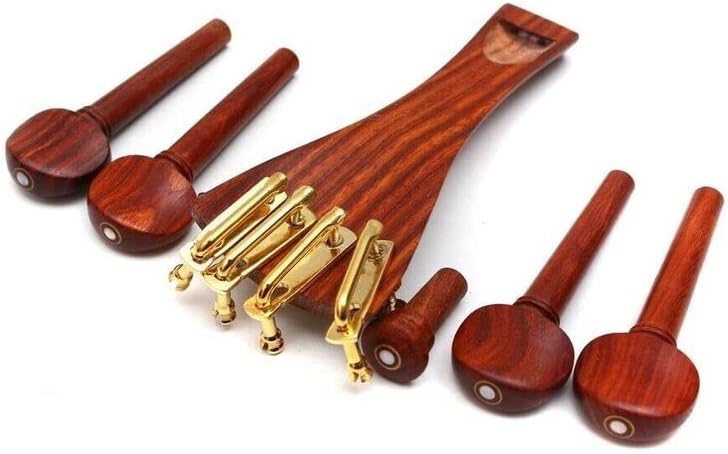 1Set Violin kit 4/4 Rosewood Violin tailpiece peg chin rest endpin Fine tuners