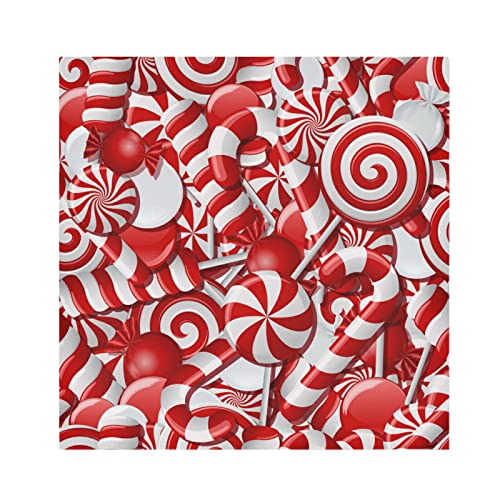 Candy Canes Christmas Napkins Set Of 6 Sugar Winter Xmas Red Sweets Cloth Dinner Napkins For Dining Table Kitchen Seasonal Party Decor Gift 20X20 Inches #TOP28