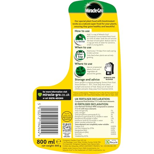 Miracle Gro All Purpose Concentrated Liquid Plant Food, 800ml - Image 3