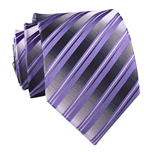 Image of Elfeves Men's Modern Striped Patterned Formal Ties College Daily Woven Neckties