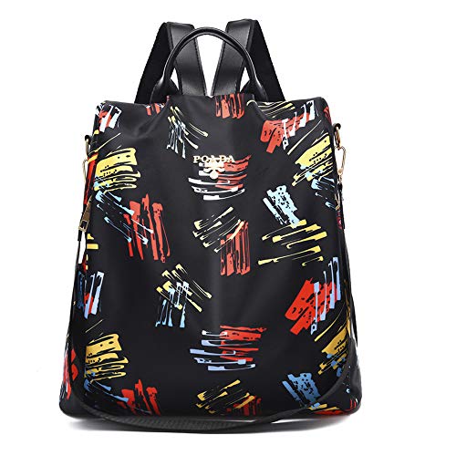 Findkey Mochila de Antirrobo Mujer Bolsos Oxford Bandolera de Viaje Color Graffiti