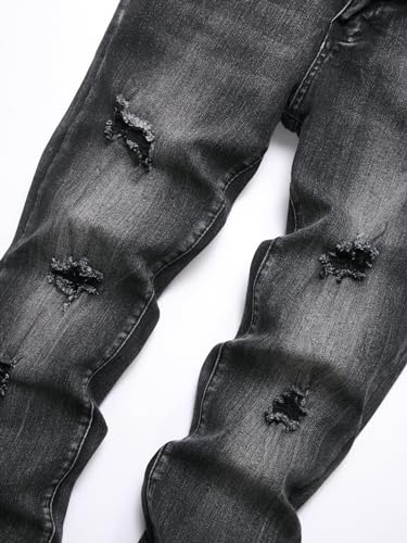 Men's Slim Fit Stretch Jeans Ripped Skinny Distressed Fashion Comfort Flex Waist Pants3