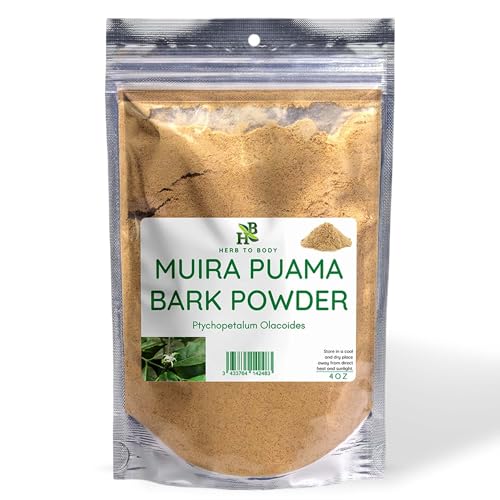 Herb To Body Muira Puama Powder - 4oz Wildcrafted Ptychopetalum Olacoides for Muira Puama Tea Herbal Tea Traditional Blends and Wellness Routines