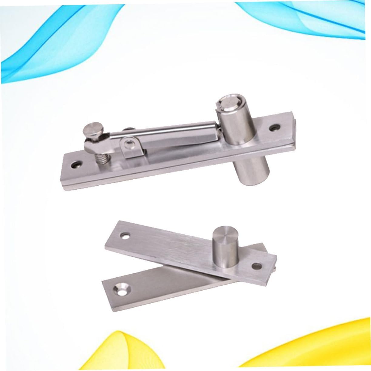 Lurrose 2pcs Hidden Metal Hinge for Doors Stainless Steel Durable Upper Lower Hinge
