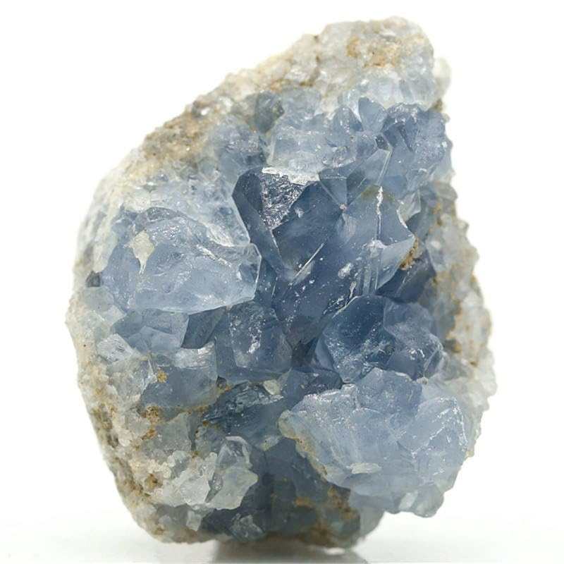 Celestite bleu amas cristallin pour reduire le stress et decorer la maison