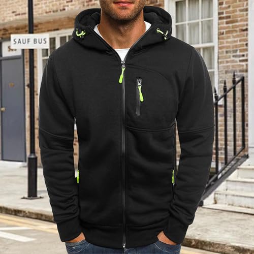 Thatrich Mens Oversized Hoodies Full Zip Hood Sweatshirt Lightweight Fleece Lined Jacket Casual Workout Sweatshirts Outerwear3