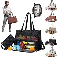 2 in 1 Tote Bag Lunch Bag Combo, Large Capacity Computer Handbags for Women, 15.6 Inch Leakproof Tote Bags with Insulated Lunch Compartment, Laptop Handbags with Wallet for Business, Work, beige, L 2 in 1 Tote Bag Lunch Bag Combo, Large Capacity Computer Handbags for Women, 15.6 Inch Leakproof Tote Bags with Insulated Lunch Compartment, Laptop Handbags with Wallet for Business, Work, beige, L