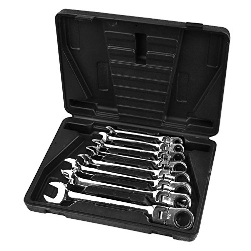 AB Tools Imperial SAE AF UNF/UNC Flexi Ratchet Spanner Set 5/16" - 3/4" 8pc Wrench TE493