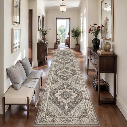 Image of Tangsoo 2.6x16ft Runner Rugs for Hallway, Washable Runner Rug Non Slip