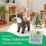 The Petting Zoo White-Tailed Buck Stuffed Animal Plushie, Gifts for Kids, Earth Keeperz Wildlife Animals, Zoologee White-Tailed Buck Plush Toy, 12 inches