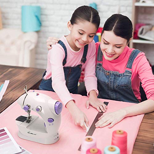 RZChome Portable Mini Sewing Machine Easy to Use for Beginners Speed Double Thread with Foot Pedal Handheld Sewing Embroidery Machine, Straight Sewing