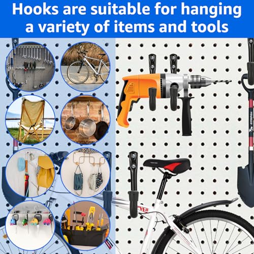 AKOLAFE 20 Stück Wandhaken Garage Schwarz 120x 90 mm Garage Leiterhaken Schwerlast 20kg Robust Wandhaken zum Schrauben Einhängende J Haken für Leiter, klappstuhl, Fahrrad