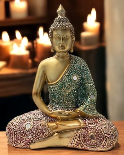 Estatua Buda de Resina Meditativa para Decoración de Hogar miniatura 3