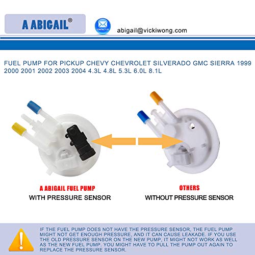 Fuel Pump E3500M Compatible with Chevy Pickup Silverado GMC Sierra 1999 2000 2001 2002 2003 2004 4.3L 4.8L 5.3L 6.0L 8.1L w/sending unit fuel pressure sensor by A ABIGAIL - Image 3
