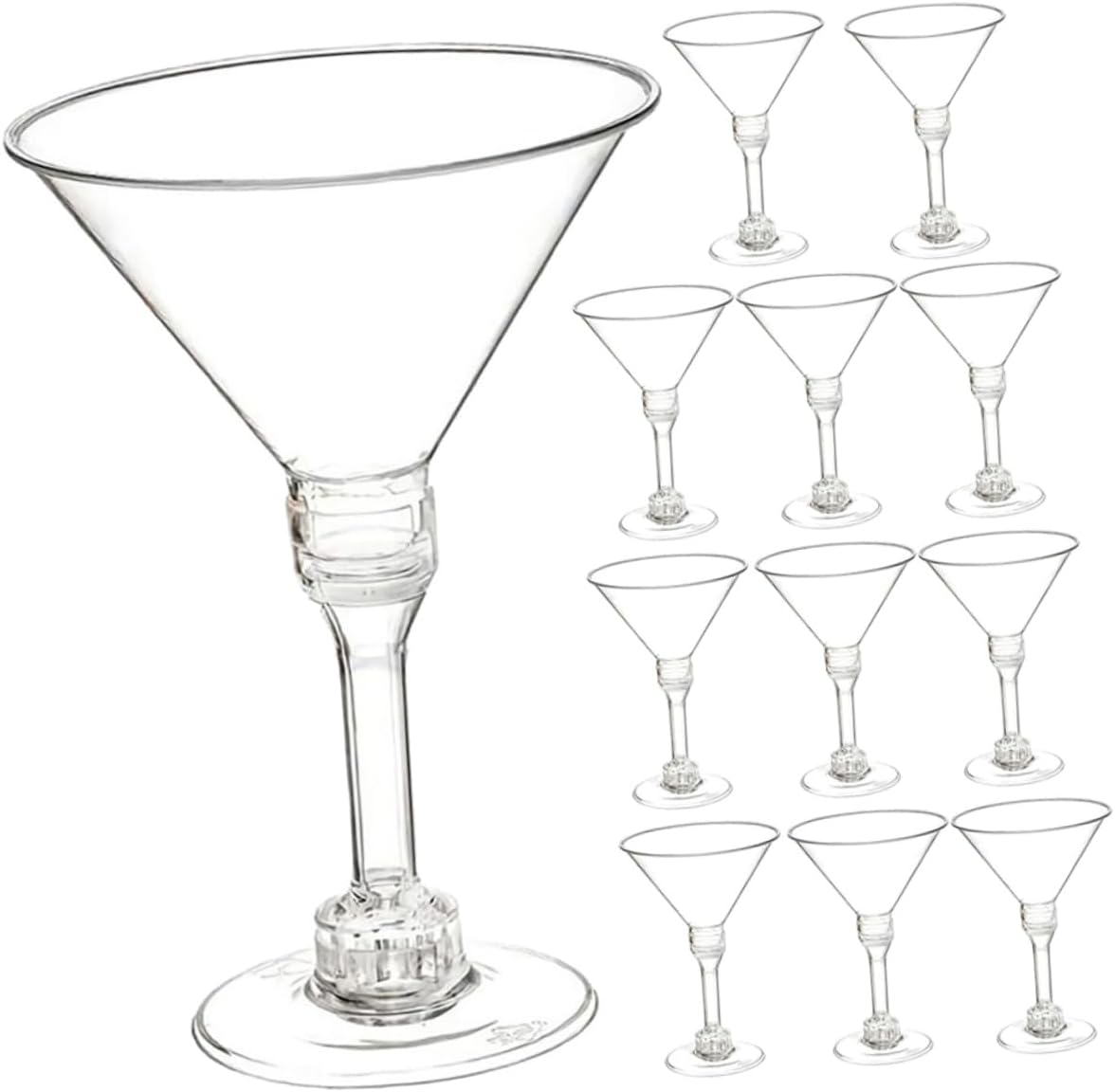 50pcs Unbreakable Plastic Cocktail Glasses Camping Mugs Outdoor Margarita Glasses Drinkware for Appetizer Dessert Cups