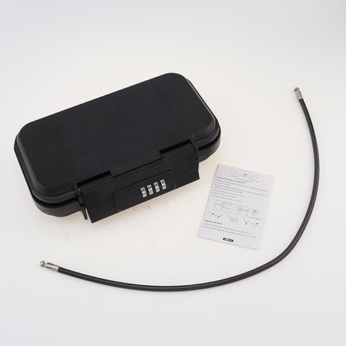 Miniatura 7 de Caja fuerte portátil, caja de seguridad combinada con código, caja de seguridad antirrobo impermeable con cadena extraíble para playa, dormitorio,