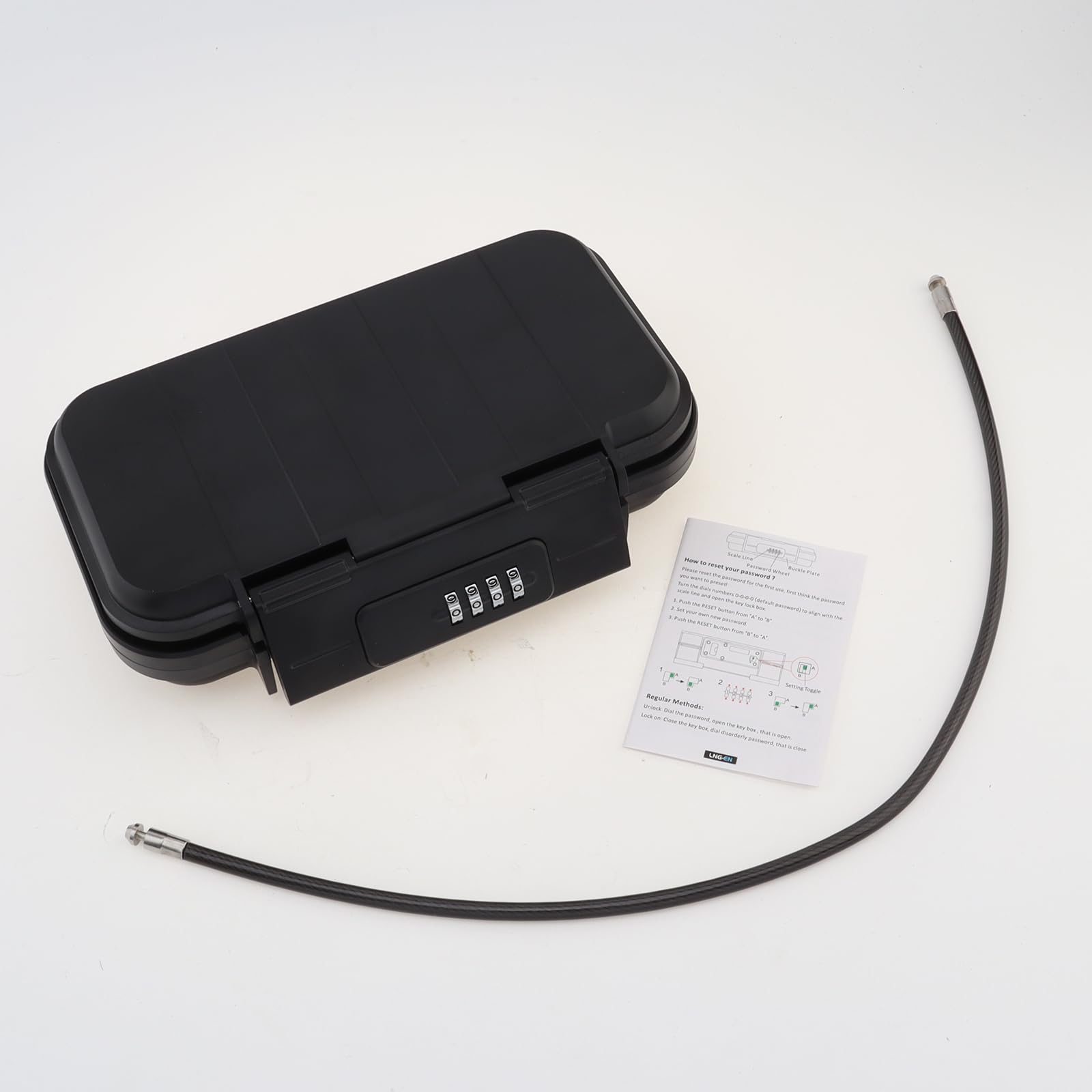Coffre-fort portable, boîte de sécurité à combinaison avec code, boîte de verrouillage de sécurité antivol étanche avec chaîne amovible pour la plage, le dortoir, le rangement d'articles