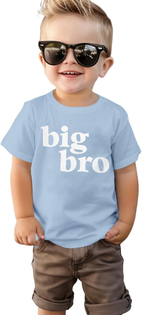 SOFEON Big Brother Shirt for Toddler Baby Boy Promoted to Big Bro Announcement T-Shirt Kids Summer Short Sleeve Tees Top