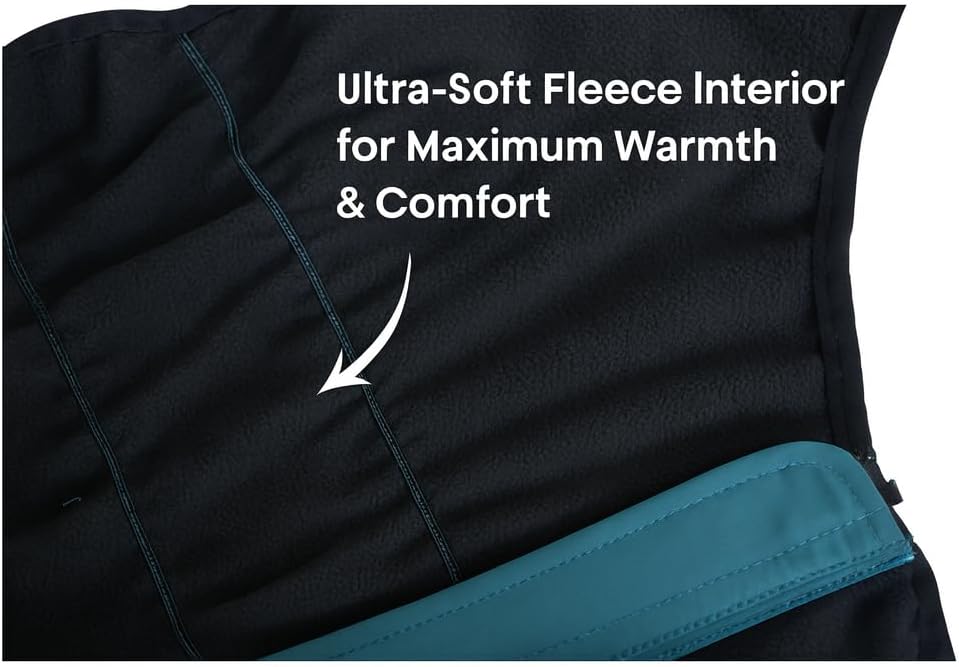 Winter Waterproof Dog Snowsuit – Full Body Outdoor Jacket with Leash Ring, Fleece Lining, Windproof Reflective 4-Leg Dog Coat for Small to Large Dogs Teal Blue XXS