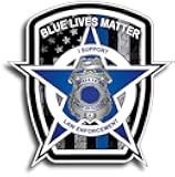 Pack of 10 Thin Blue Line Blue Lives Matter Badge USA Flag Police Car Truck Decal Sticker