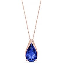 Galaxy Gold 14K Solid Gold Natural Sapphire Pendant Necklace for Women - Yellow Gold Fine Jewelry